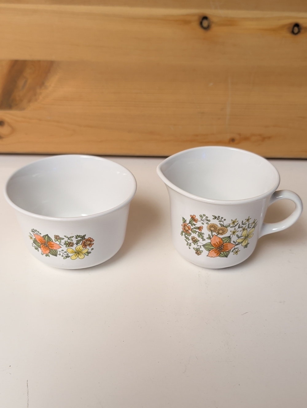 VTG. Corelle (Corning) Indian Summer Pattern. Creamer and Sugar.